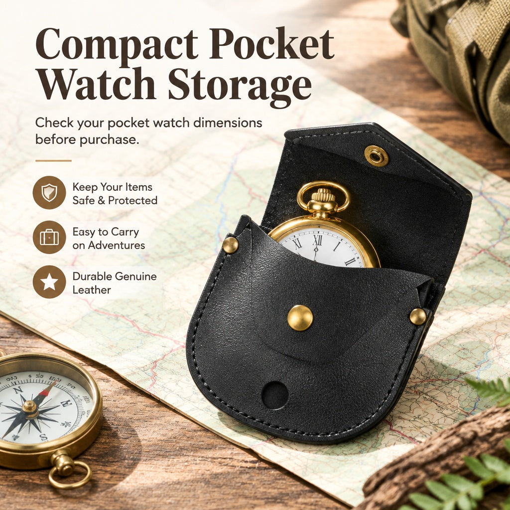 Natural Tactility Premium Leather Pocket Watch Pouch - Waist - Hung Storage Case