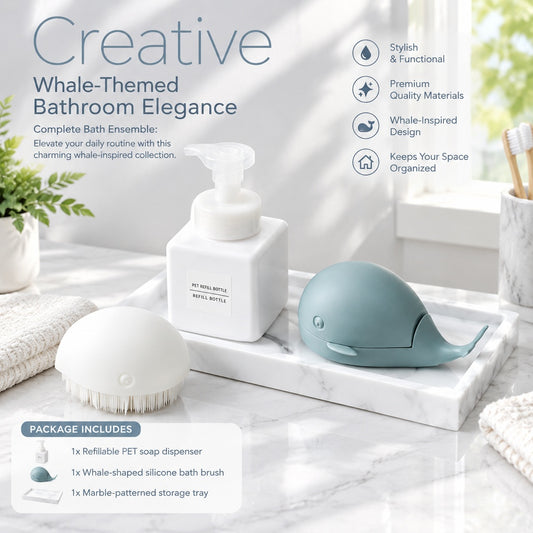 Whale-Shaped Reusable Fabric Brush for Lint, Pet Hair and Dust, Compact Handheld Clothes and Upholst