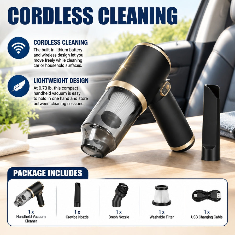 Handheld Powerful Portable Quiet Efficient Mini Wireless Handheld Vacuum Cleaner