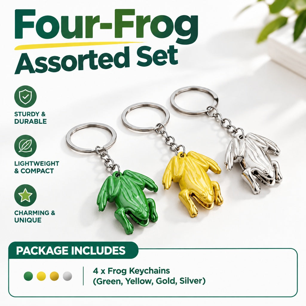 Sturdy Shiny Lightweight Charming Funky Unique Creative Decorative Frog Keychain