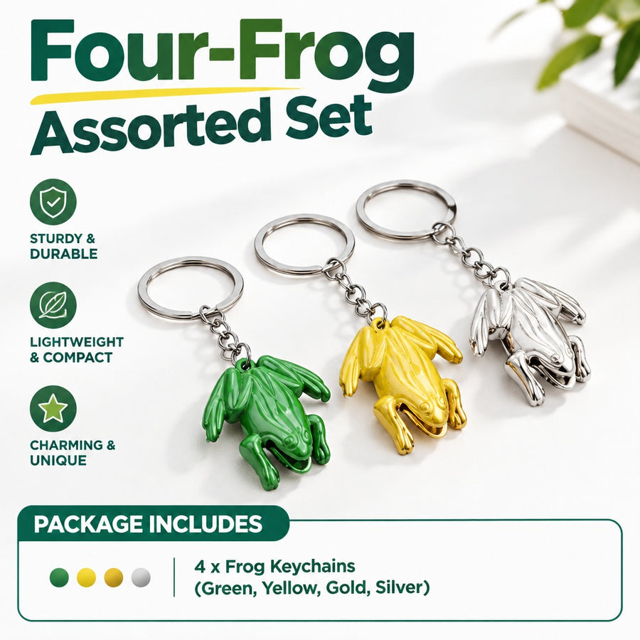 Sturdy Shiny Lightweight Charming Funky Unique Creative Decorative Frog Keychain