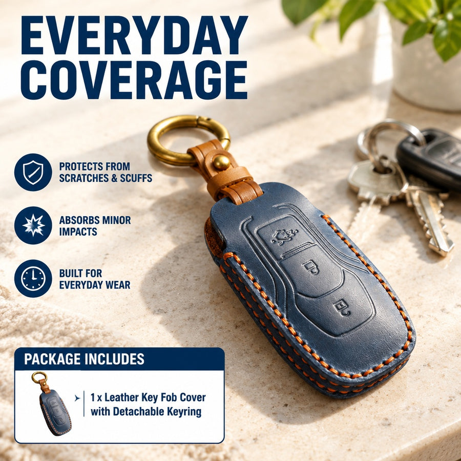 Stylish Leather Key Case Holder fits fitsd Mustang Explorer Edge Keyless Remote