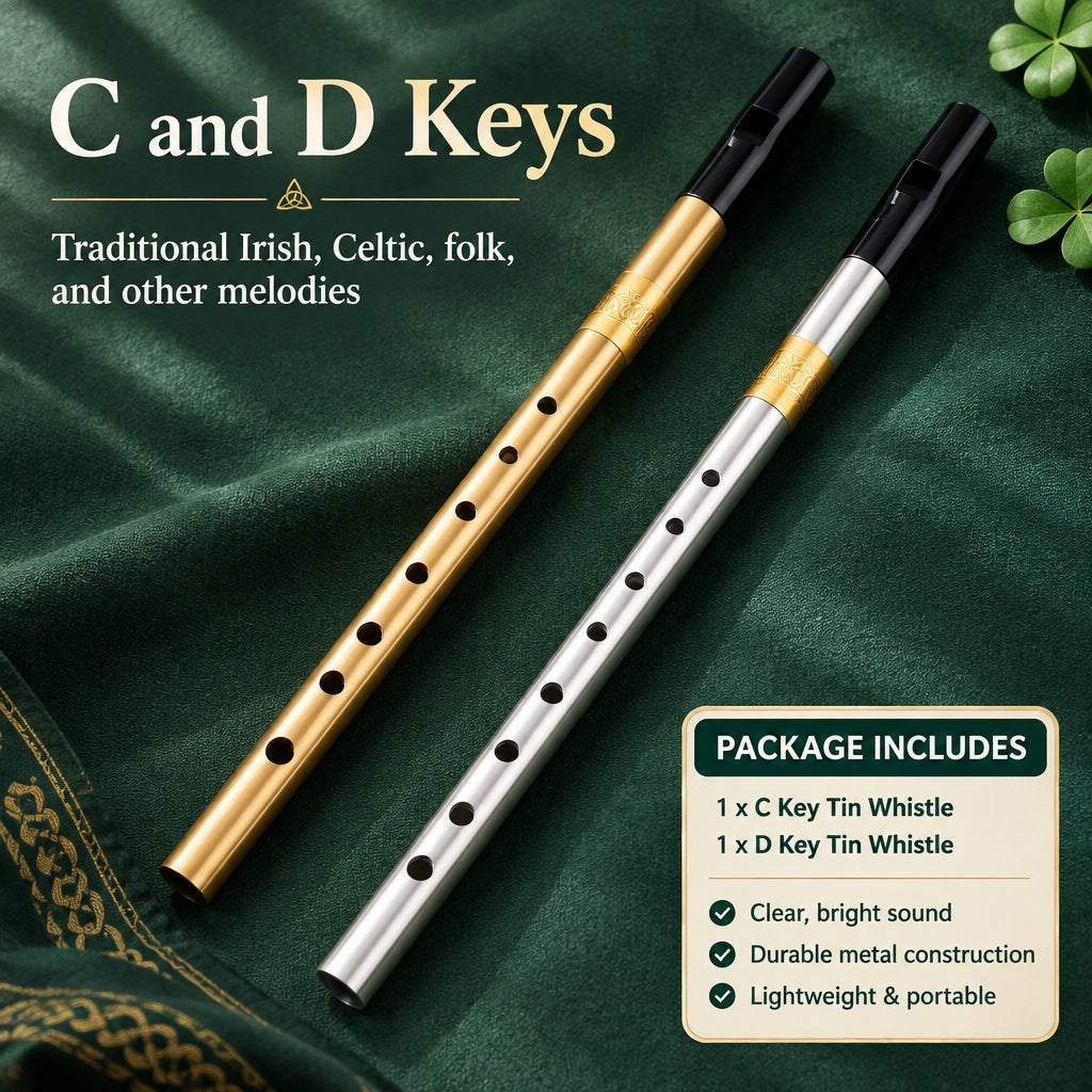 Melodious Portable Handcrafted Tuned Musical Classic C+D Seliner Irish Flute Set