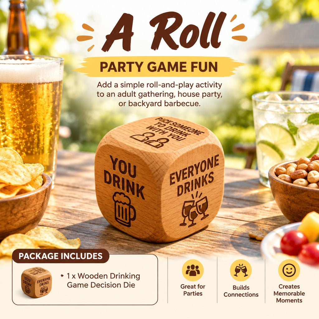 Sturdy Long-Lasting High-Quality Easy-To-Roll Game-Friendly Wooden Decision Dice