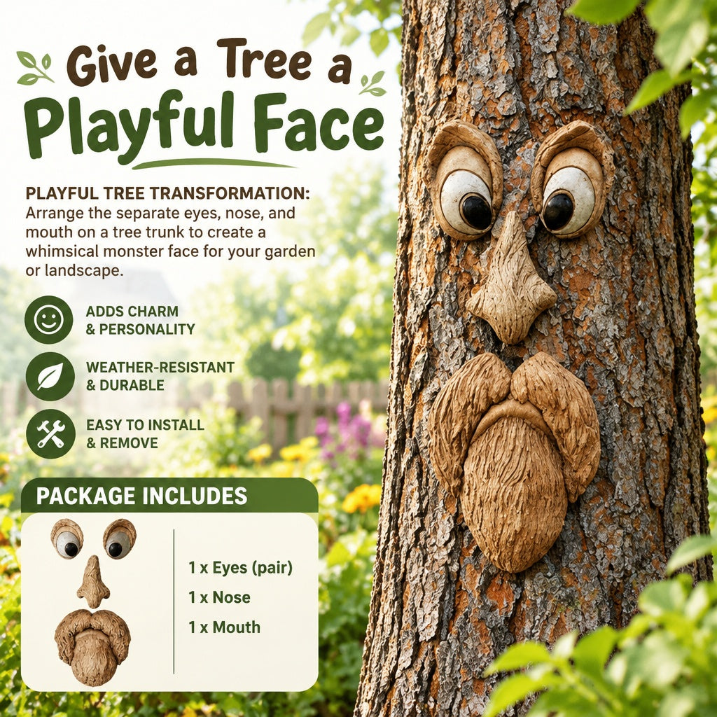 Creative Tree Face Sculpture Outdoor Garden Decor Resin Tree Hugger Art Statue