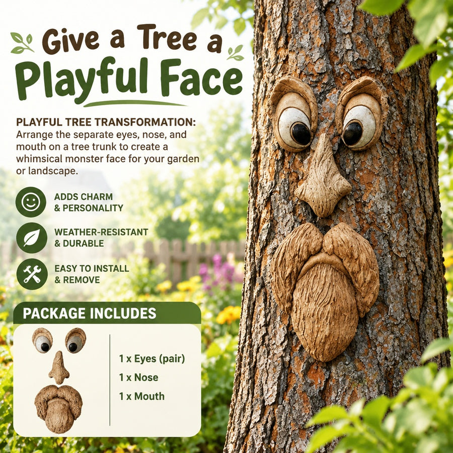 Creative Tree Face Sculpture Outdoor Garden Decor Resin Tree Hugger Art Statue