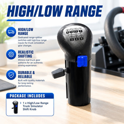 High/Low Range Truck Simulator Shift Knob, 8-Speed Gear Pattern, Direct-Fit Replacement for Thrustma