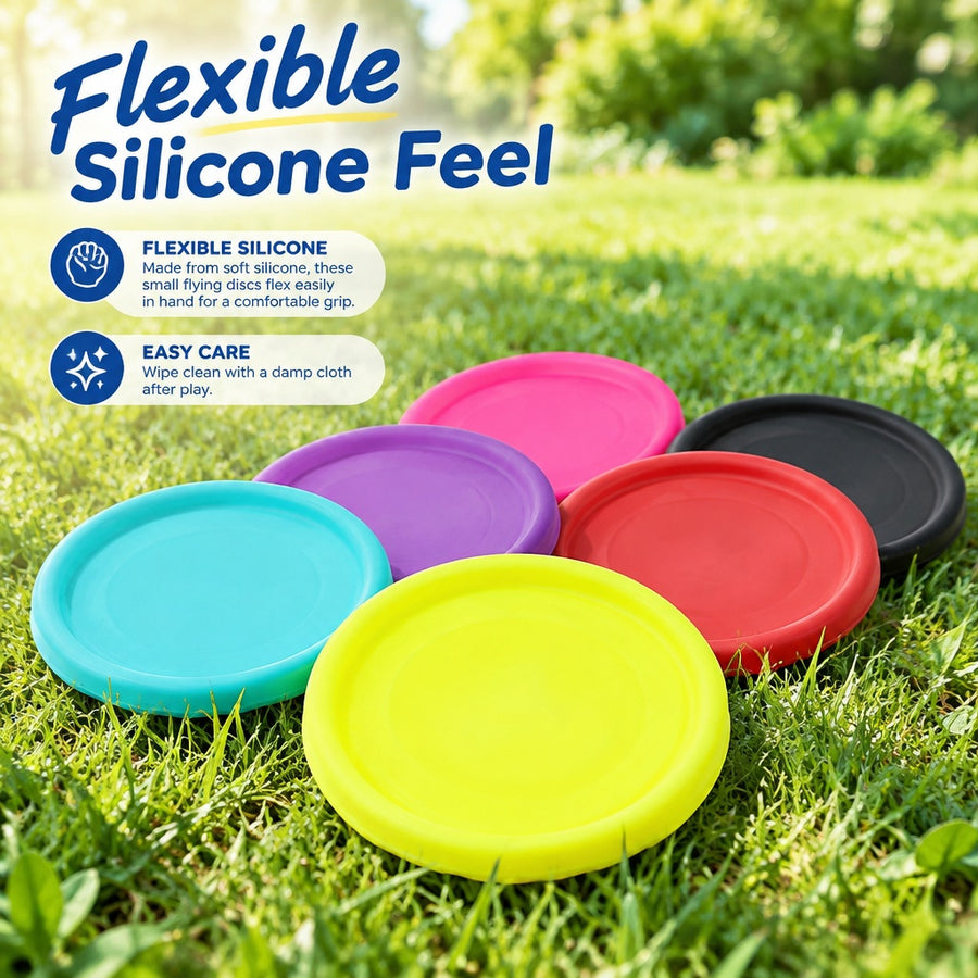 Silicone-Made Flexible Lightweight Portable Resilient 5Pcs Silicone Flying Discs