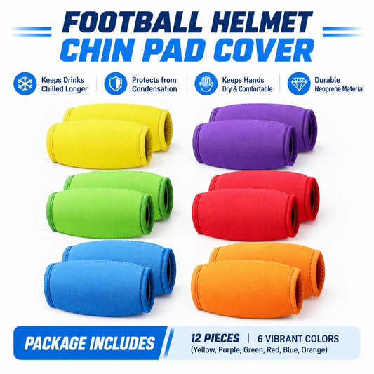 2-Pack Football Helmet Chin Pad Covers, Sweat-Absorbing Slip-On Sleeves for Most Standard Football H
