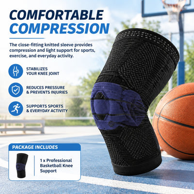 Elastic Flexible Reusable Sporty Protective Professional Basketball Knee Support