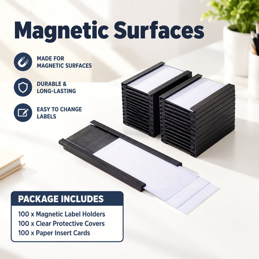 Versatile Easy-To-Change Clear Lightweight 100PCS Durable Magnetic Label Holders