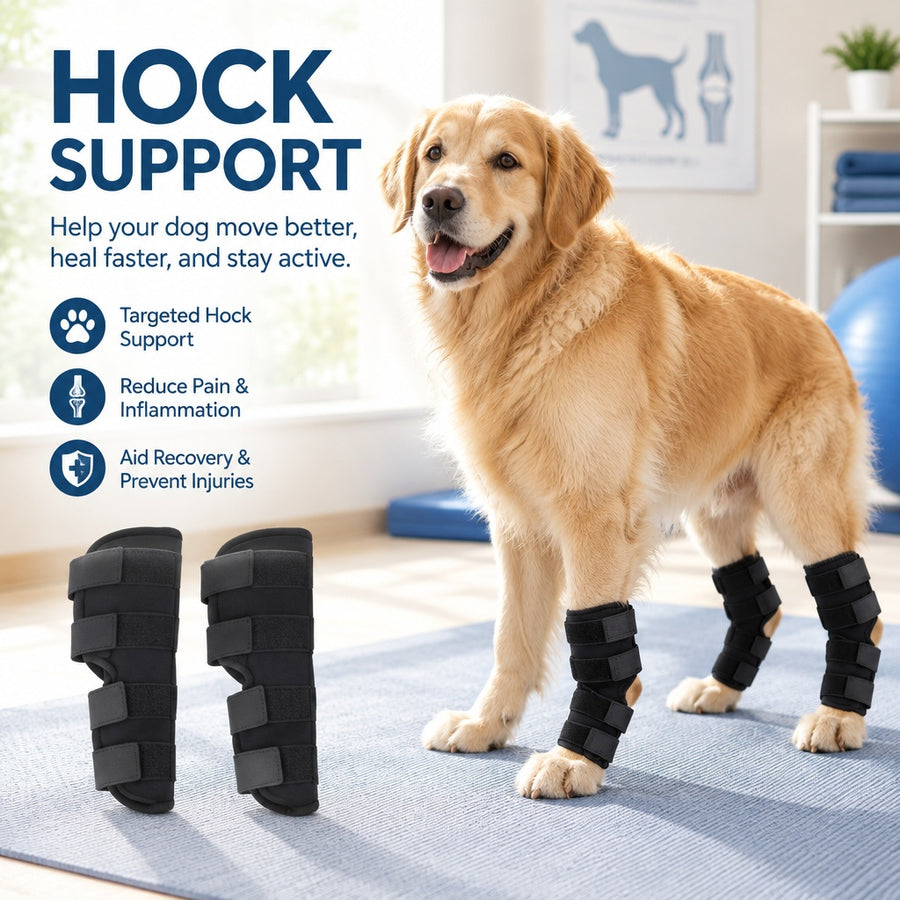 S/M/L/XL Dog Rear Leg Knee Brace Hock Joint Wrap fits Heals && Prevents Injuries