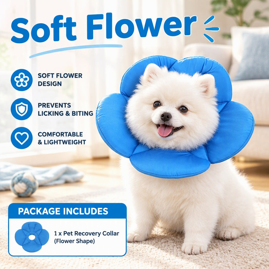 Comfortable Flower Pet Recovery Collar Breathable Neck Guard for Pet Healing