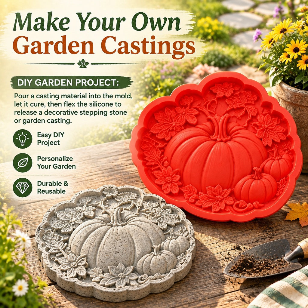 DIY Garden Stepping Stone Mold Reusable Silicone Concrete Path Maker Outdoor