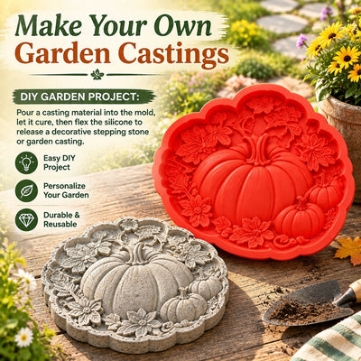 DIY Garden Stepping Stone Mold Reusable Silicone Concrete Path Maker Outdoor