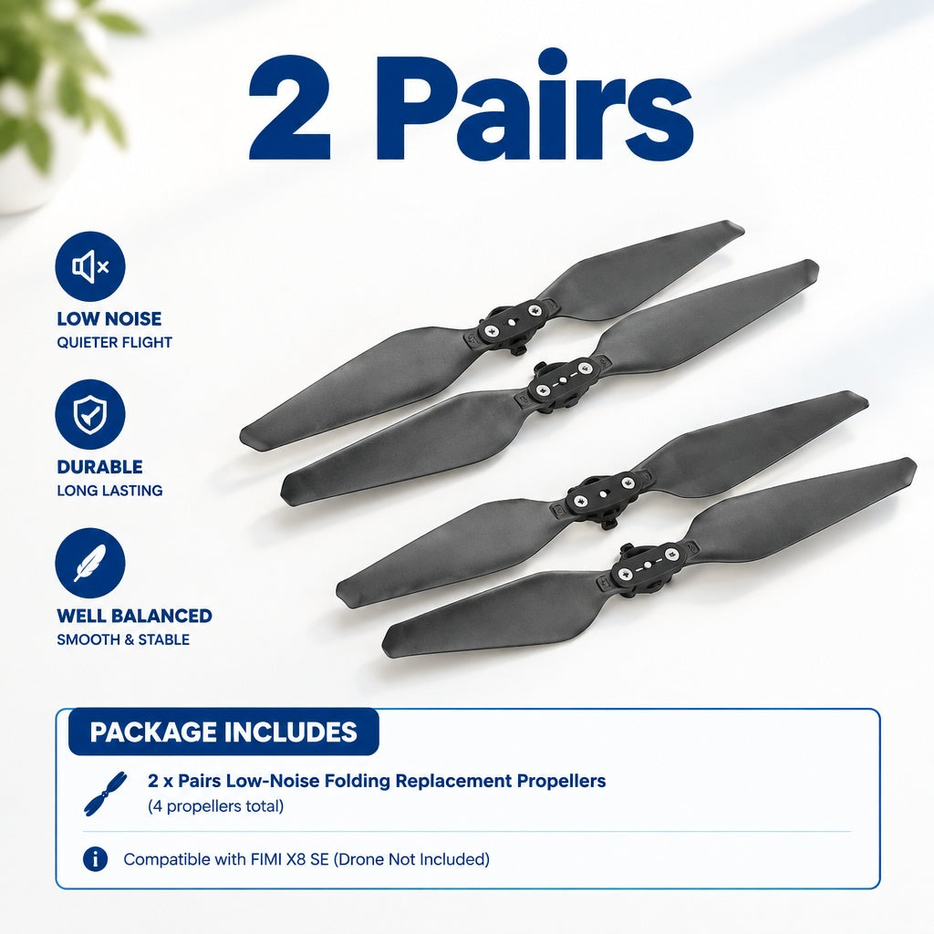 Low-Noise Folding Replacement Propellers, 2 Pairs, Compatible with FIMI X8 SE Drone, Quick-Release D