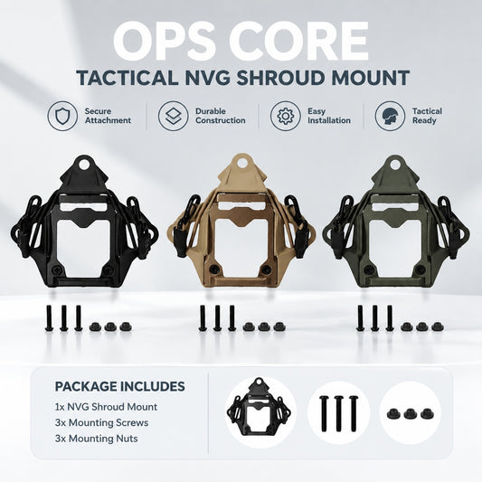 Tactical Helmet Front Shroud Mount with Bungee Cords, Helmet Accessory Mounting Plate, Nylon and Met