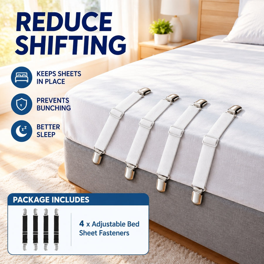 Space-Saving Soft 4x Anti-Slip Fitted Clips for Bed Mattress Cover Sofa Cushion