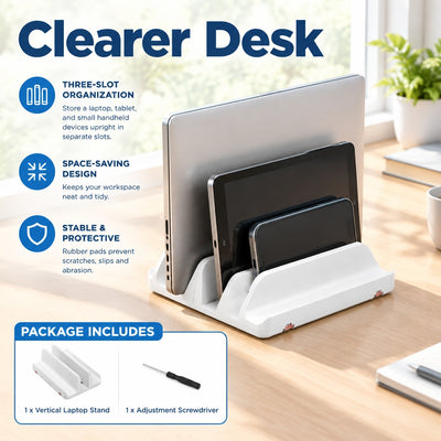 Vertical Laptop Stand for PC up to 17.3 inches, MacBook, Mini PC, Pad, Phone