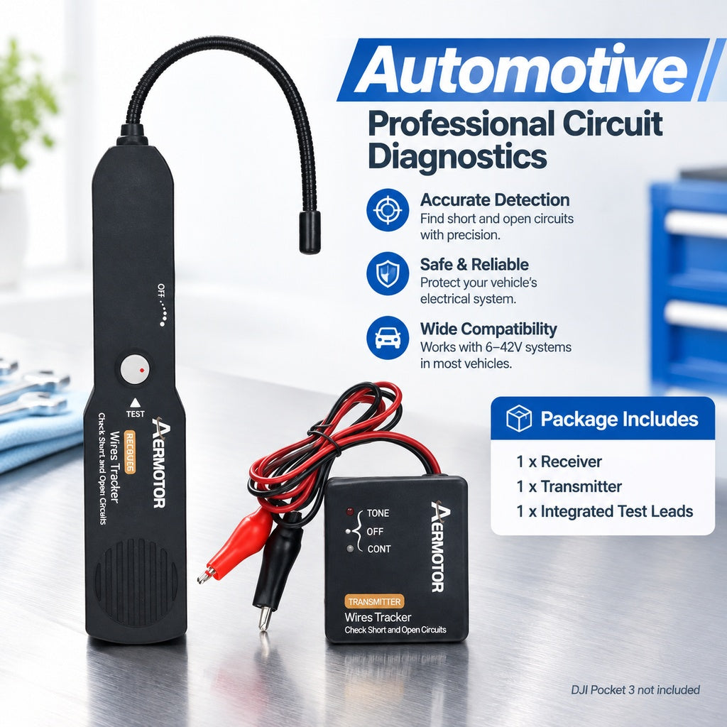 Automotive Wire Tracer and Circuit Fault Finder, DC 6–42V Short and Open Circuit Locator with Transm