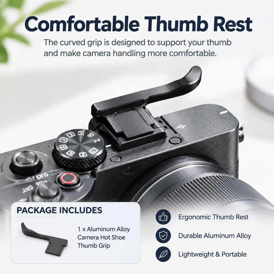 1x Aluminum Alloy Thumb Up Grip Hot Shoe Adapter Cover fits Sony A7C DSLR Camera