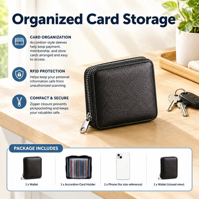 Wear - Proof,Long - Lasting Durable RFID Leather Wallet Suitable for Store Cards
