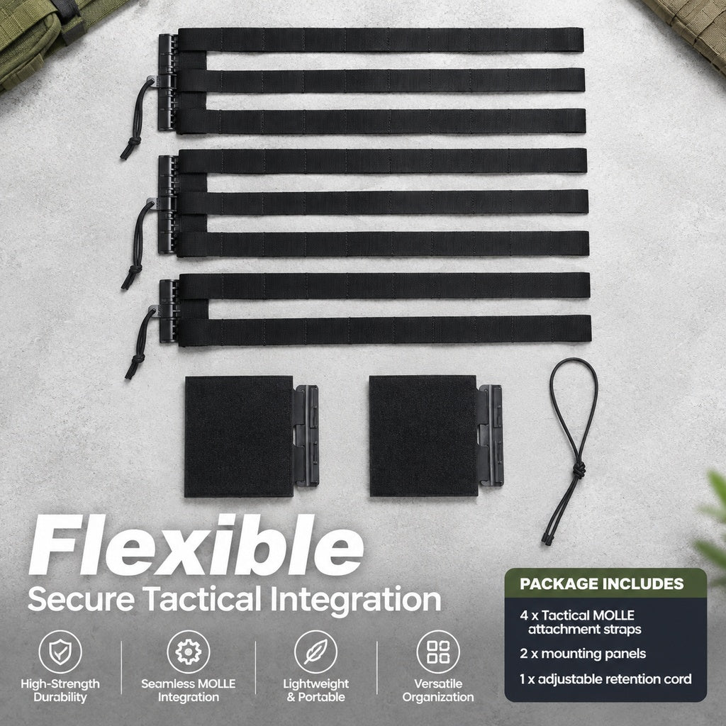 2-Piece Tactical Vest Quick-Release Cummerbund Kit, Adjustable Webbing Side Straps with Hook-and-Loo