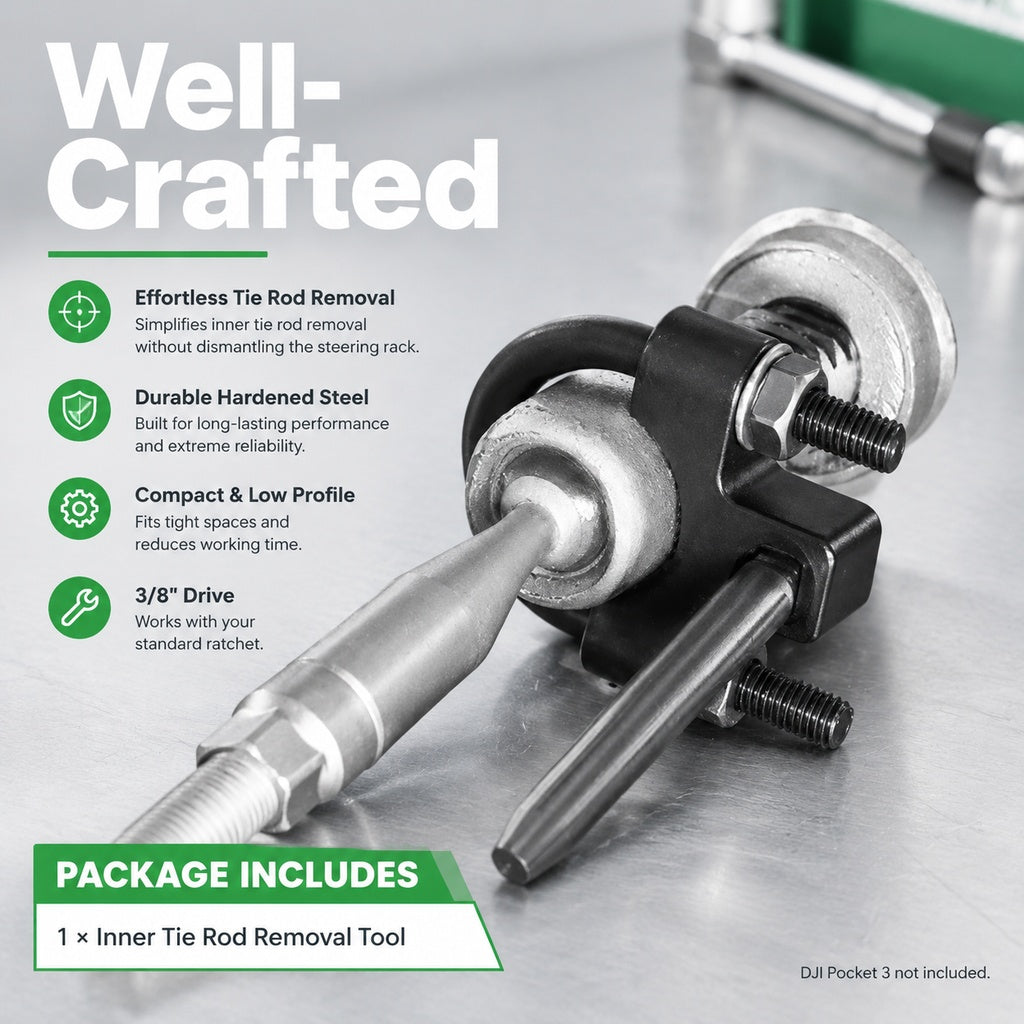 Universal Low-Profile Inner Tie Rod Removal and Installation Tool, 3/8-Inch Drive, U-Bolt Clamp Desi