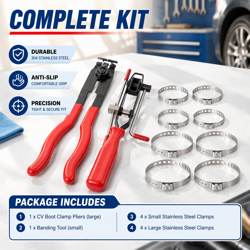 10pcs CV Joint Clamp Tool Kit - Ear Clamp Tool for Most Automotive Joint Clamps