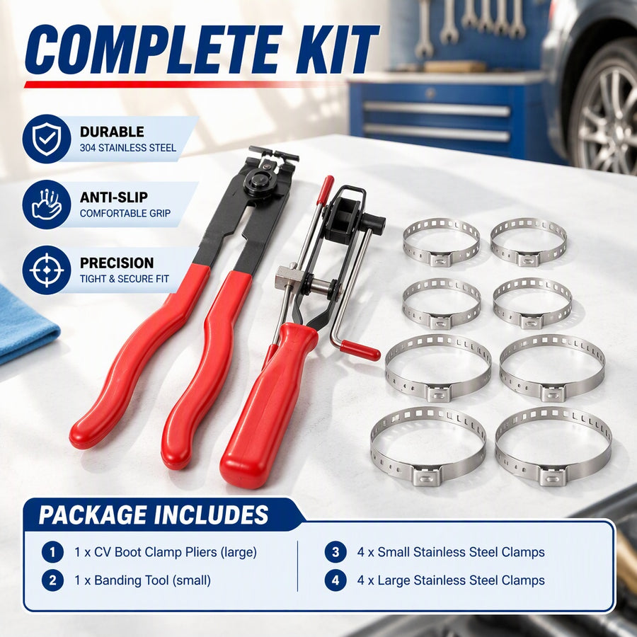 10pcs CV Joint Clamp Tool Kit - Ear Clamp Tool for Most Automotive Joint Clamps