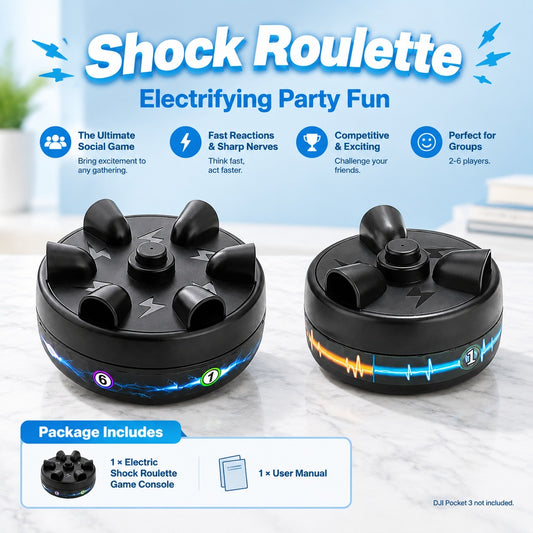 Simulated Electric Shock Roulette Party Game, Finger Sensor Random-Selection Toy with Rotating Dial 