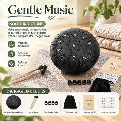 11PCS Yoga Meditation Tongue Drum fits Prenatal Music Education & Relaxation