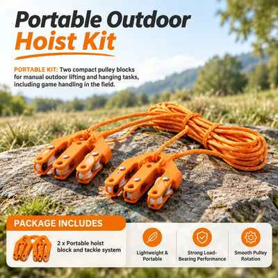 Premium Outdoor Labor-Saving Block and Tackle Pulley System fits Outdoor Hunting