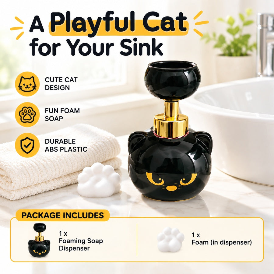 Decorative Cat Paw Foaming Soap Dispenser Cute Pump fits Kitchen & Restrooms Use