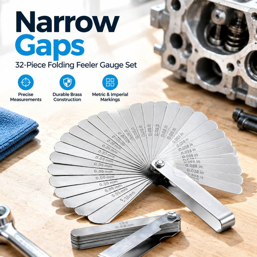 Well-Designed Adaptable High-Performance 32-Piece Brass Shim Thickness Gauge Set