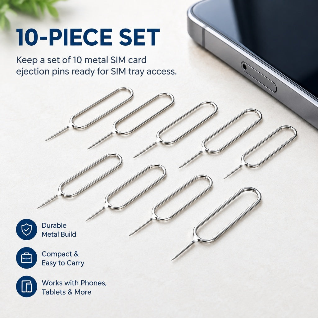 Superior Quality 10pcs SIM Card Ejection Pin fits iPhone Samsung Android Phone