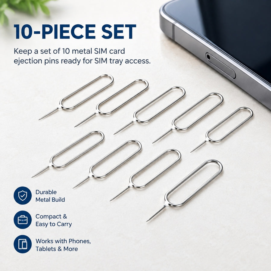 Superior Quality 10pcs SIM Card Ejection Pin fits iPhone Samsung Android Phone